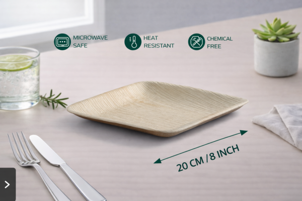 8″ Square Serving Plate (1 Carton / 300 Plates)