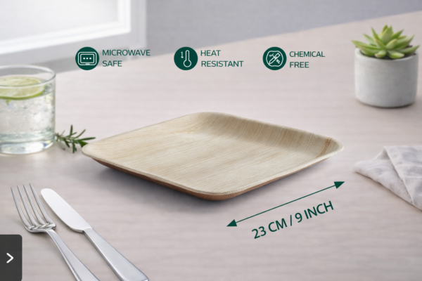 9″ Square Dinner Plate (1 Carton / 300 Plates)